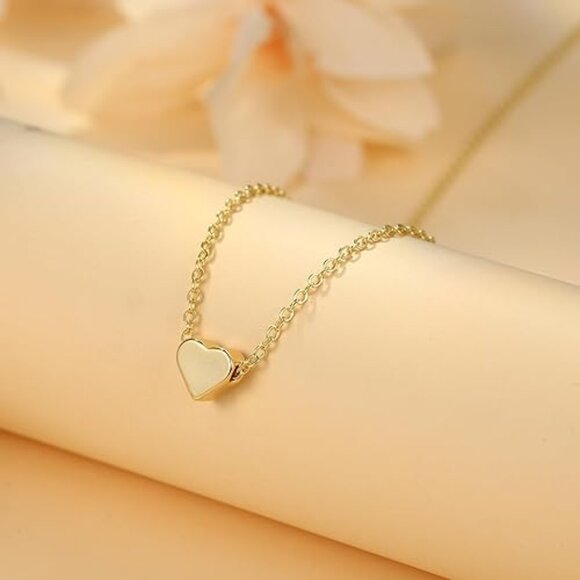 Neiman Marcus 14K Gold Plated Heart Choker Necklace - Picture 2 of 5